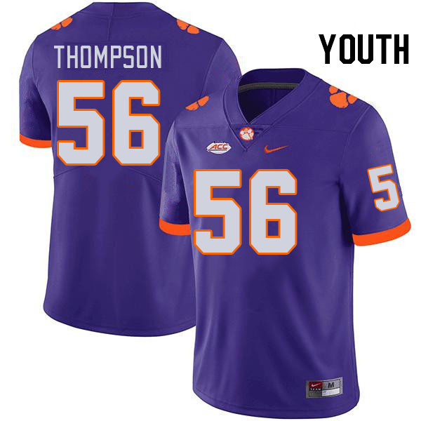 Youth #56 Champ Thompson Clemson Tigers College Football Jerseys Stitched-Purple